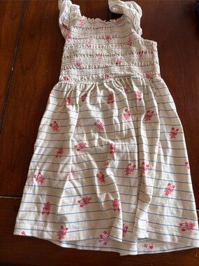 Sundress with lobster Print and Blue Stripe Detail